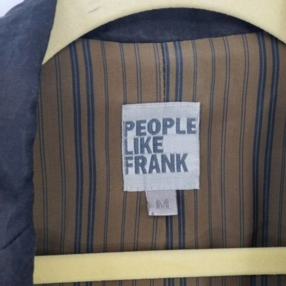 Anthropologie People Like Frank Pleated Edge Metallic Blazer Size Medium Blue - Picture 7 of 8